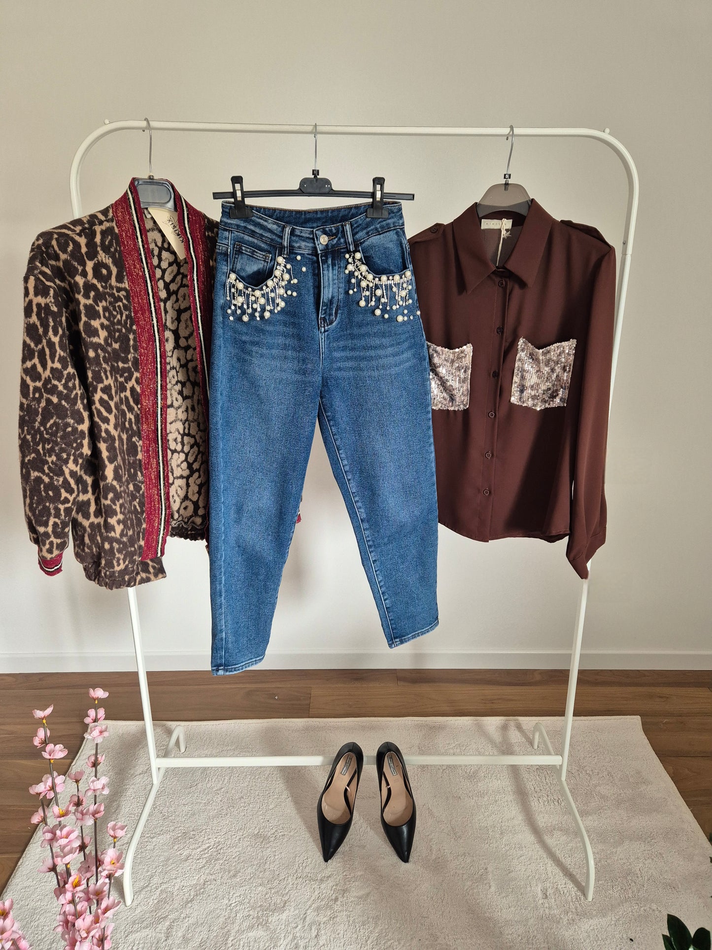 Jeans con perle