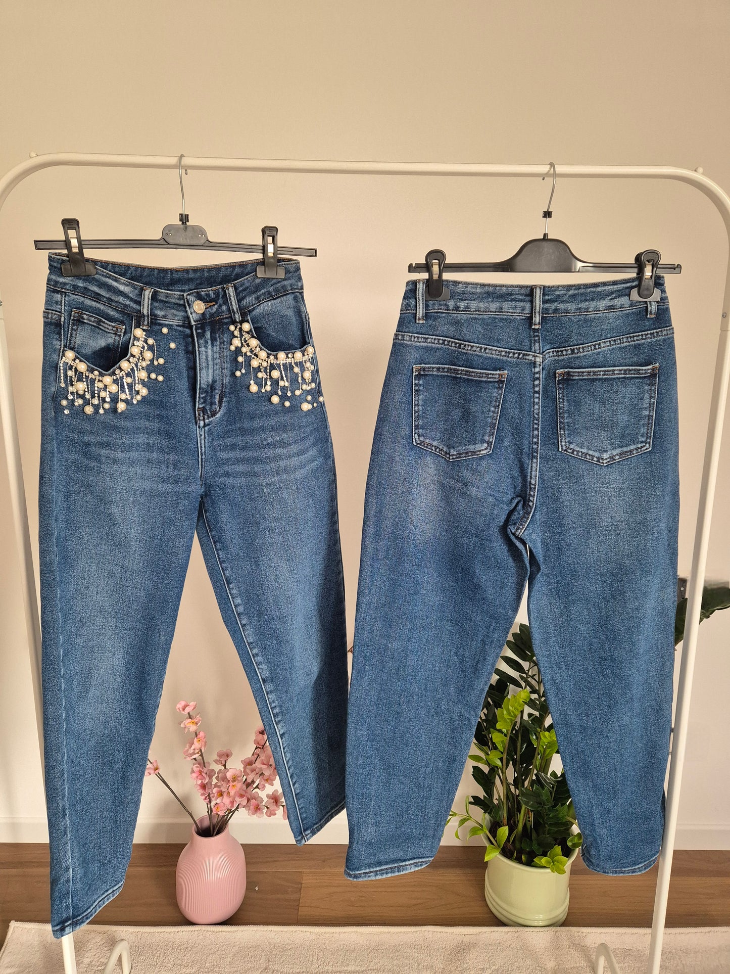 Jeans con perle