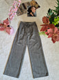 Pantalone ampio grigio spigato nero