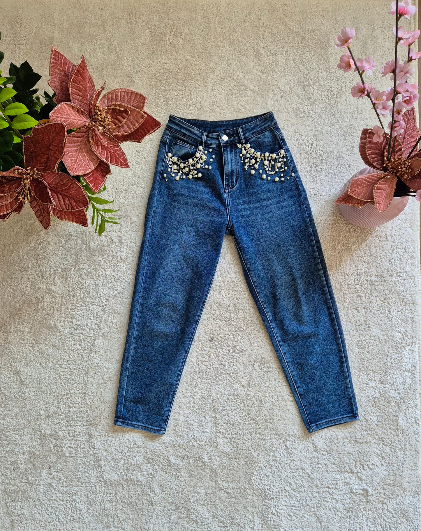 Jeans con perle