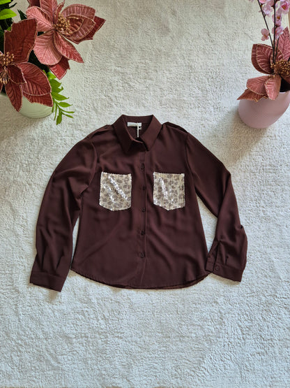 Camicia con tasche pailettes