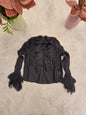 Camicia nera con fiocco e rouge