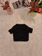 Maglia crop con pailettes