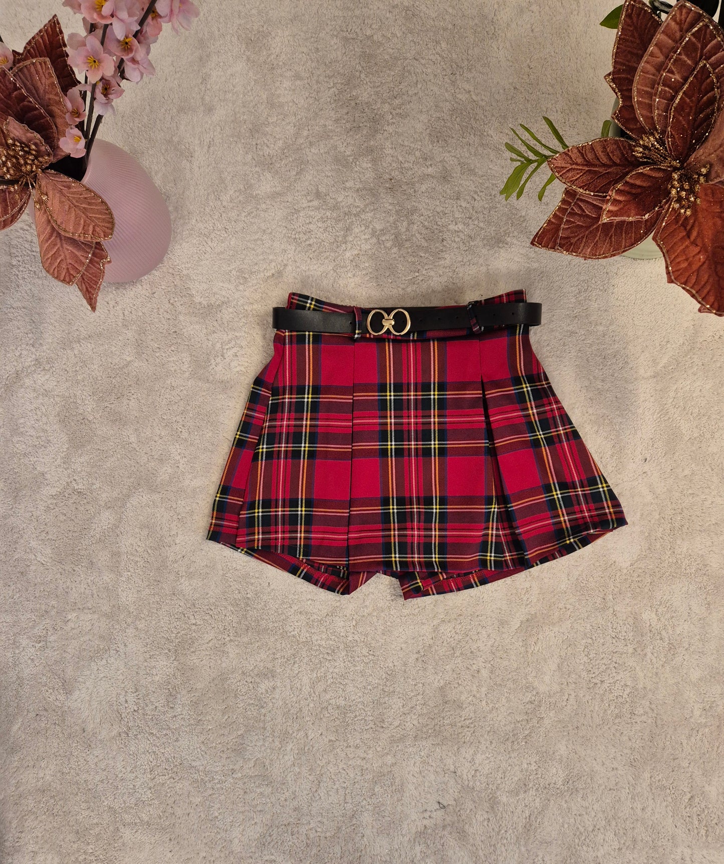 Gonna pantaloncino tartan