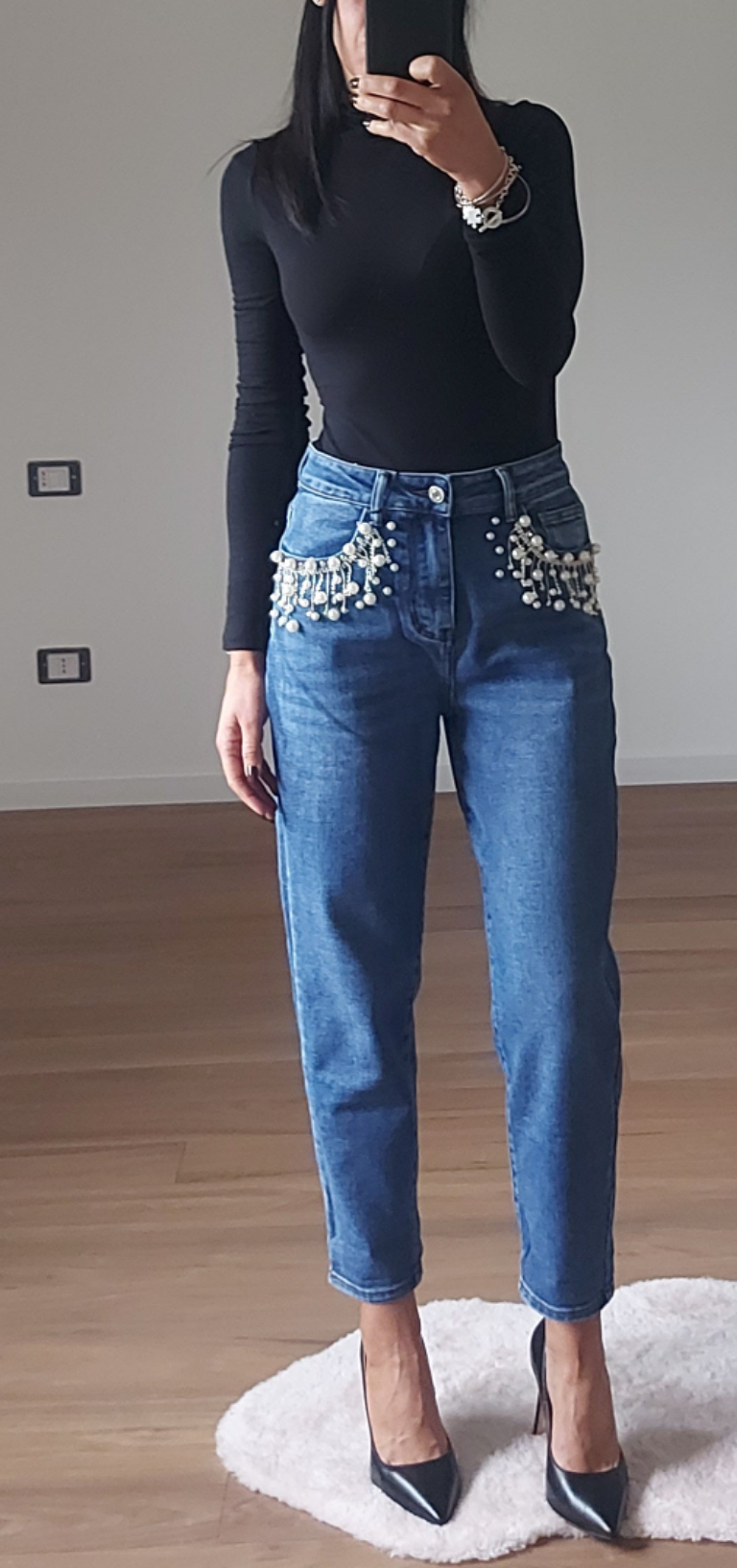 Jeans con perle
