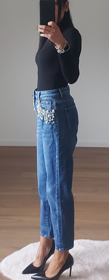 Jeans con perle