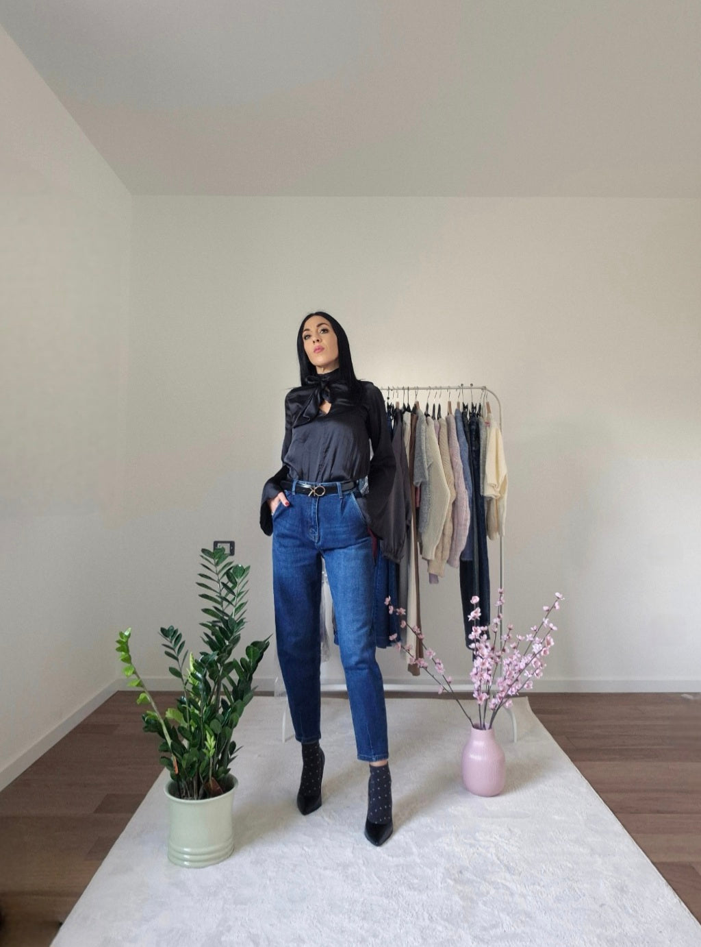 Jeans baloon con pinces