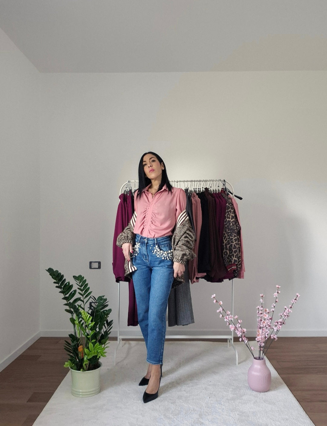 Jeans con perle