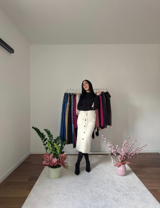 Gonna longuette in maglia