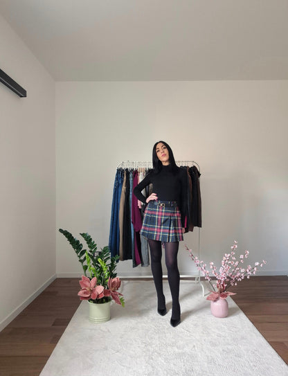Gonna pantaloncino tartan