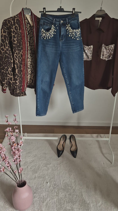 Jeans con perle