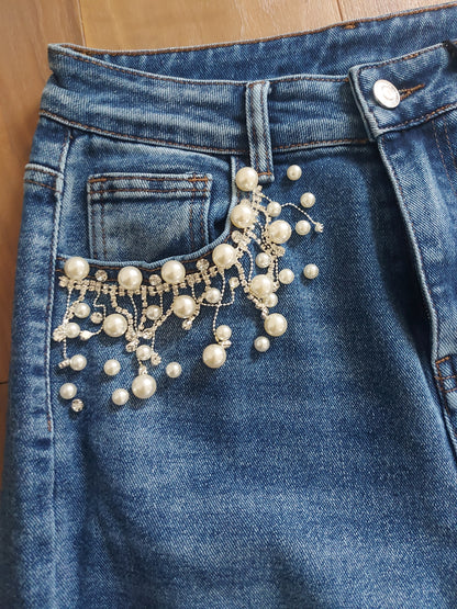 Jeans con perle